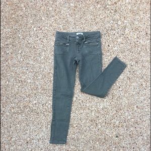Navy green girls skinny jeans